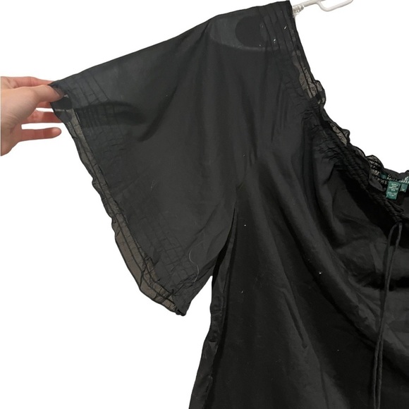 Lauren Ralph Lauren Black Boho Blouse Size 3X Off Shoulder - Picture 3 of 7
